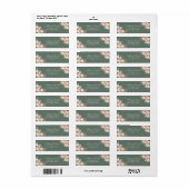 Boho Salie Groene Pioenrozen Retouradres Etiket (Full Sheet)