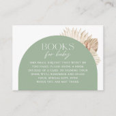 Boho Saliegroen Baby Shower Boek Verzoek Informatiekaartje (Voorkant)