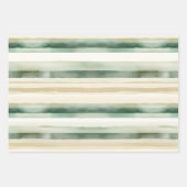 Boho saliegroen beige waterverf abstract inpakpapier vel (Voorkant 2)