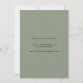 Boho Saliegroen Foto Save The Date Kaart (Achterkant)