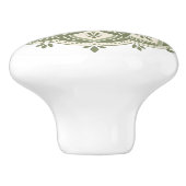 Boho saliegroen keramische knop (Zijkant)