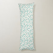 Boho saliegroen wit grijs bloemmotief  lichaamskussen (Achterkant (Verticaal))