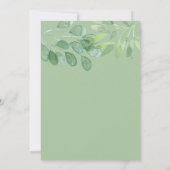 Boho Saliegroene Bloemige Bruiloft Kaart (Achterkant)