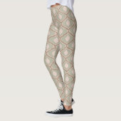 Boho saliegroene geometrische patroon leggings (Links)