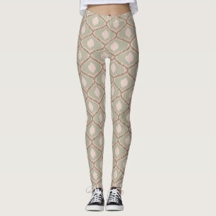 Boho saliegroene geometrische patroon leggings