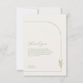 Boho Saliegroene & Linnen Bogen Minimalistische Fo Bedankkaart (Voorkant)