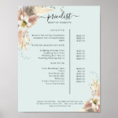 Boho Salon Price List Poster (Voorkant)