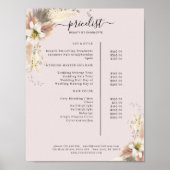 Boho Salon Price List Poster (Voorkant)