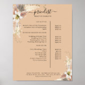 Boho Salon Price List Poster (Voorkant)