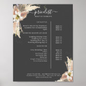 Boho Salon Price List Poster (Voorkant)