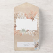 Boho Sand Tan Beach Rustic Dinner All In One Uitnodiging (Buitenkant)