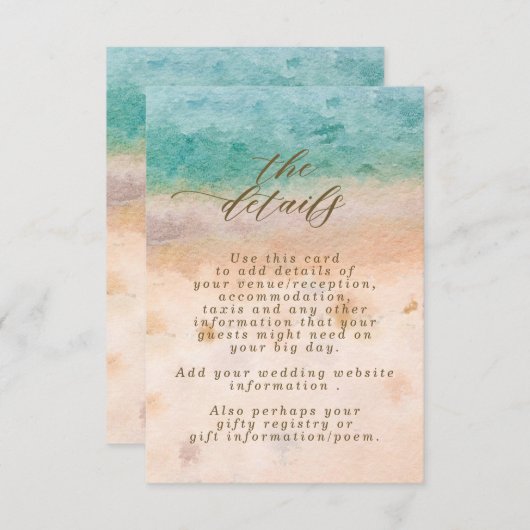 boho sandy stranspleet informatiekaartje (Voorkant / Achterkant)