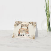 Boho Santa Baby Christmas Holiday Wieg Baby shower Bedankkaart (Voorkant)