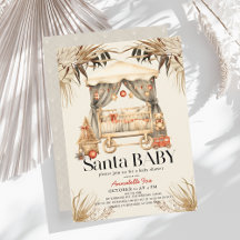 Boho Santa Baby Christmas Holiday Wieg Baby shower
