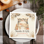Boho Santa Baby Christmas Holiday Wieg Baby shower Servet<br><div class="desc">Deze  chique "Santa Baby" genderneutrale kerstvakantie baby shower servet heeft een licht beige achtergrond met een wieg versierd met kerstvakantie decoraties en boheemse planten / botanische. Personaliseer het voor uw behoeften. Je kunt bijpassende producten vinden in mijn winkel.</div>