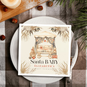 Boho Santa Baby Christmas Holiday Wieg Baby shower Servet