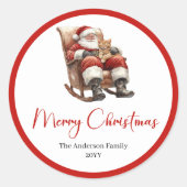 Boho Santa Claus Christmas Sticker Label Set (Voorkant)