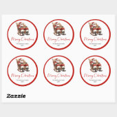 Boho Santa Claus Christmas Sticker Label Set (Vel)