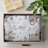 Boho Santa op slee met cadeaus Sneeuwvlokken Naam Tissuepapier (Geschenk)