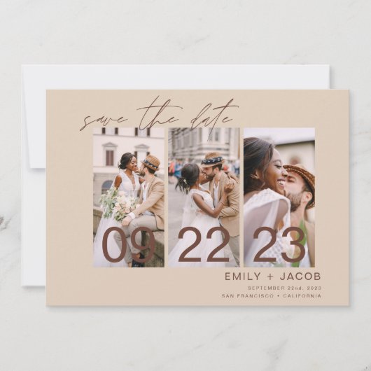 Boho Save the Date 3 Foto Terracotta (Voorkant)