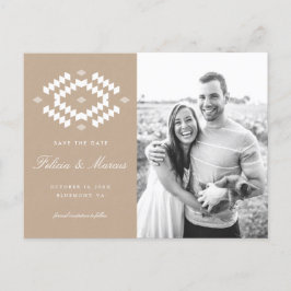 Boho Save the Date Briefkaart, Kraft Aankondigingskaart