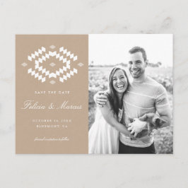 Boho Save the Date Briefkaart, Kraft Aankondigingskaart