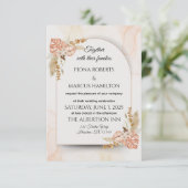 Boho Save the Date Briefkaart – Rustieke Bloemen (Staand voorkant)
