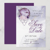 Boho Save the Date Dusty Paars Celestial Mandala Kaart (Voorkant / Achterkant)