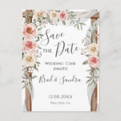 Boho Save the Date - Elegante Boheemse Bloemen Aankondigingskaart (Voorkant)