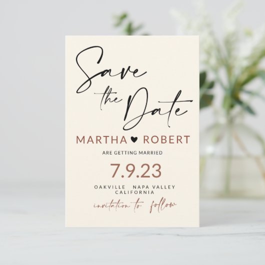 Boho Save the Date Kaart with Photo (Staand voorkant)