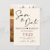 Boho Save the Date Kaart with Photo (Voorkant / Achterkant)