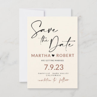 Boho Save the Date Kaart with Photo