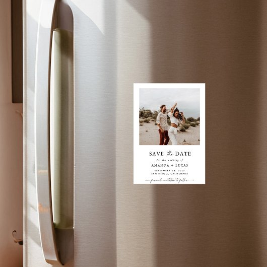 Boho Save the Date, Minimalistische Save the Date Magnetische Uitnodiging