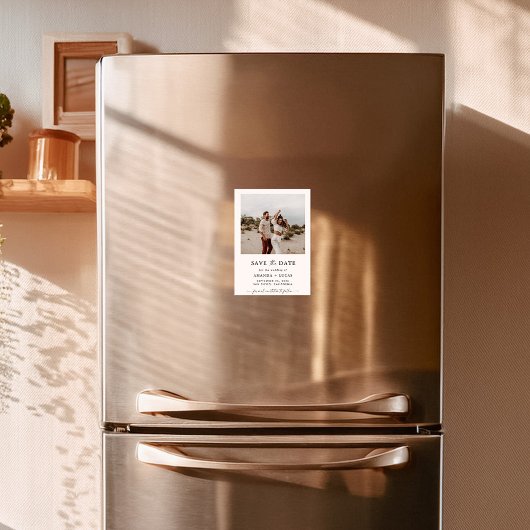 Boho Save the Date, Minimalistische Save the Date Magnetische Uitnodiging