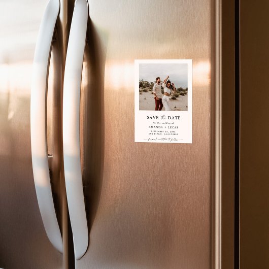 Boho Save the Date, Minimalistische Save the Date Magnetische Uitnodiging