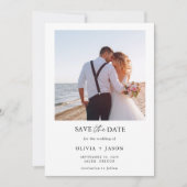 Boho Save the Date Photo Minimalist De datum opsla Kaart (Voorkant)