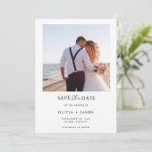 Boho Save the Date Photo Minimalist De datum opsla Kaart (Staand voorkant)
