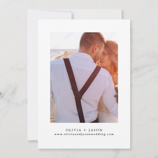 Boho Save the Date Photo Minimalist De datum opsla Kaart (Achterkant)