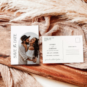 Boho Save the Date, Photo Minimalist Save the Date Briefkaart