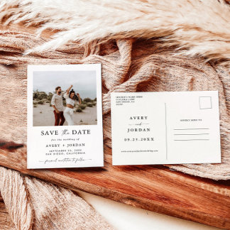 Boho Save the Date, Photo Minimalist Save the Date Briefkaart