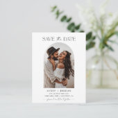 Boho Save the Date, Photo Minimalist Save the Date Briefkaart (Staand voorkant)