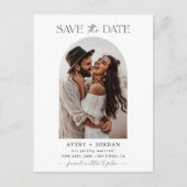 Boho Save the Date, Photo Minimalist Save the Date Briefkaart (Voorkant)