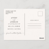 Boho Save the Date, Photo Minimalist Save the Date Briefkaart (Achterkant)