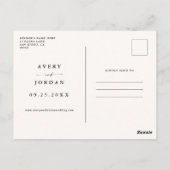 Boho Save the Date, Photo Minimalist Save the Date Briefkaart (Achterkant)
