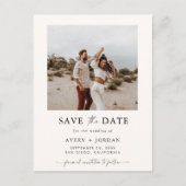 Boho Save the Date, Photo Minimalist Save the Date Briefkaart (Voorkant)