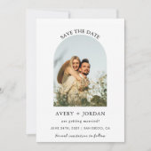 Boho Save the Date, Photo Minimalist Save the Date Kaart (Voorkant)