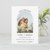 Boho Save the Date, Photo Minimalist Save the Date Kaart (Staand voorkant)