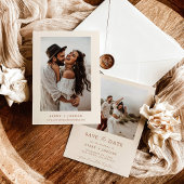 Boho Save the Date, Photo Minimalist Save the Date Kaart