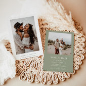 Boho Save the Date, Photo Minimalist Save the Date Kaart