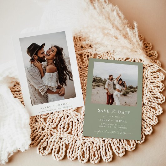 Boho Save the Date, Photo Minimalist Save the Date Kaart